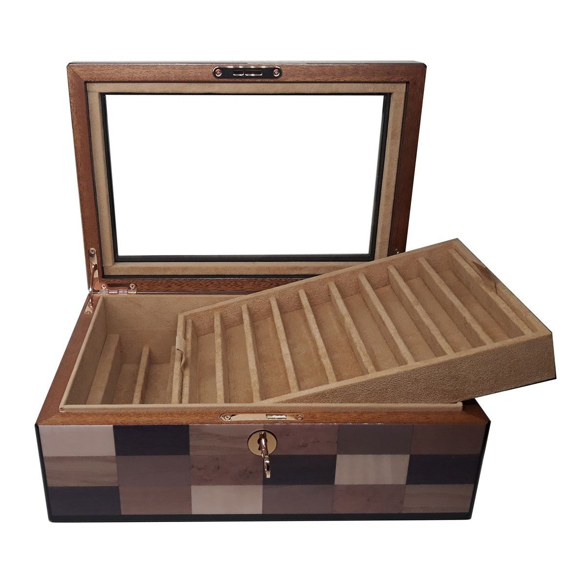 Pen Case - Sestiere wood 18 seats - with glass