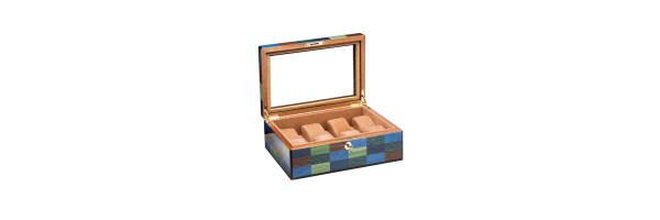 Morici - Mobiletto Porta Orologi Venezia - Legno laccato - 8 Posti con vetro