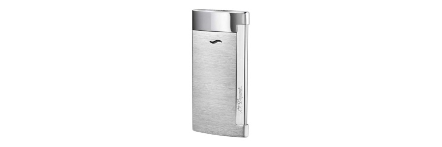 Dupont - 027701 - Accendino Slim 7 - Brushed Chrome Grey