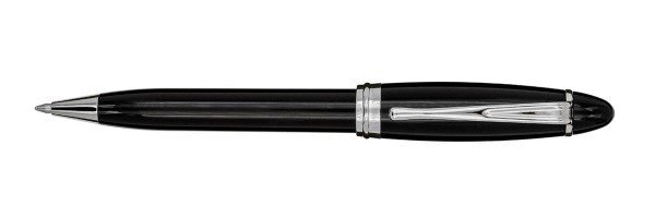 Aurora - Ipsilon - Chrome Glossy Resin - Black - Ballpoint Pen
