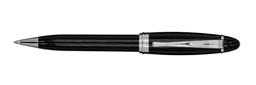 Aurora - Ipsilon - Chrome Glossy Resin - Black - Ballpoint Pen