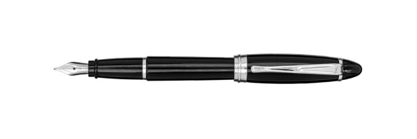 Aurora - Ipsilon - Glossy resin - Chrome Black - Fountain Pen