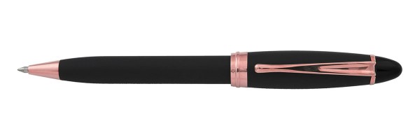 Aurora - Ipsilon Satin Black Oro Rosa - Penna a sfera