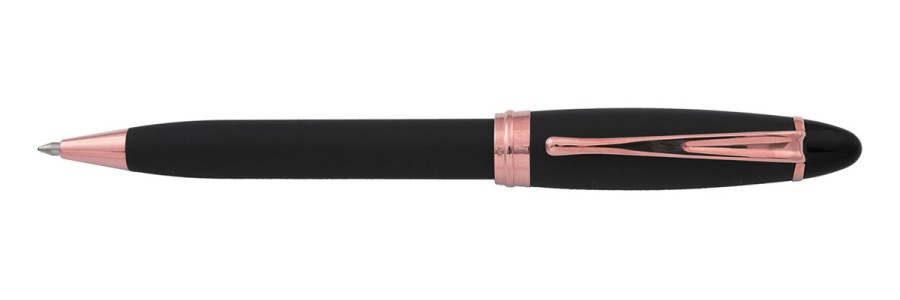 Aurora - Ipsilon Satin Black Oro Rosa - Penna a sfera