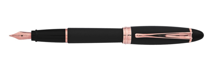 Aurora - Ipsilon Satin Black Rose Gold - Fountain Pen