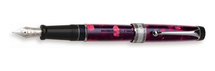 Aurora - Optima Burgundy Chrome - Fountain Pen 