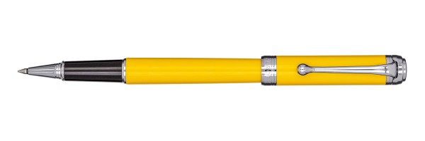 Aurora - Talentum - Glossy Yellow and Chrome - Finesse Rollerball Pen