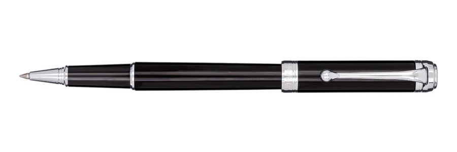 Aurora - Talentum - Glossy Black and Chrome - Finesse Rollerball Pen
