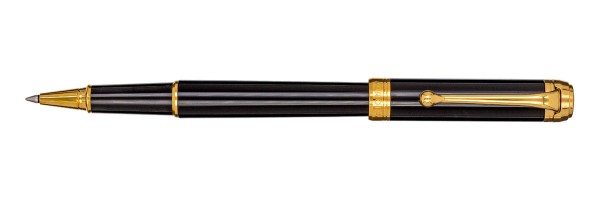 Aurora - Talentum - Glossy Black and Gold - Finesse Rollerball Pen