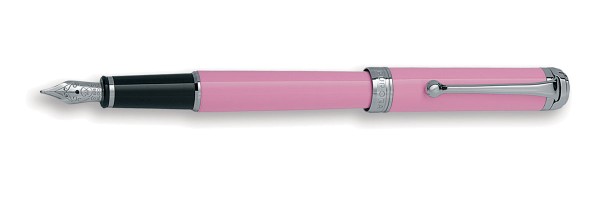 Aurora - Talentum - Glossy Pink and Chrome - Finesse Fountain Pen