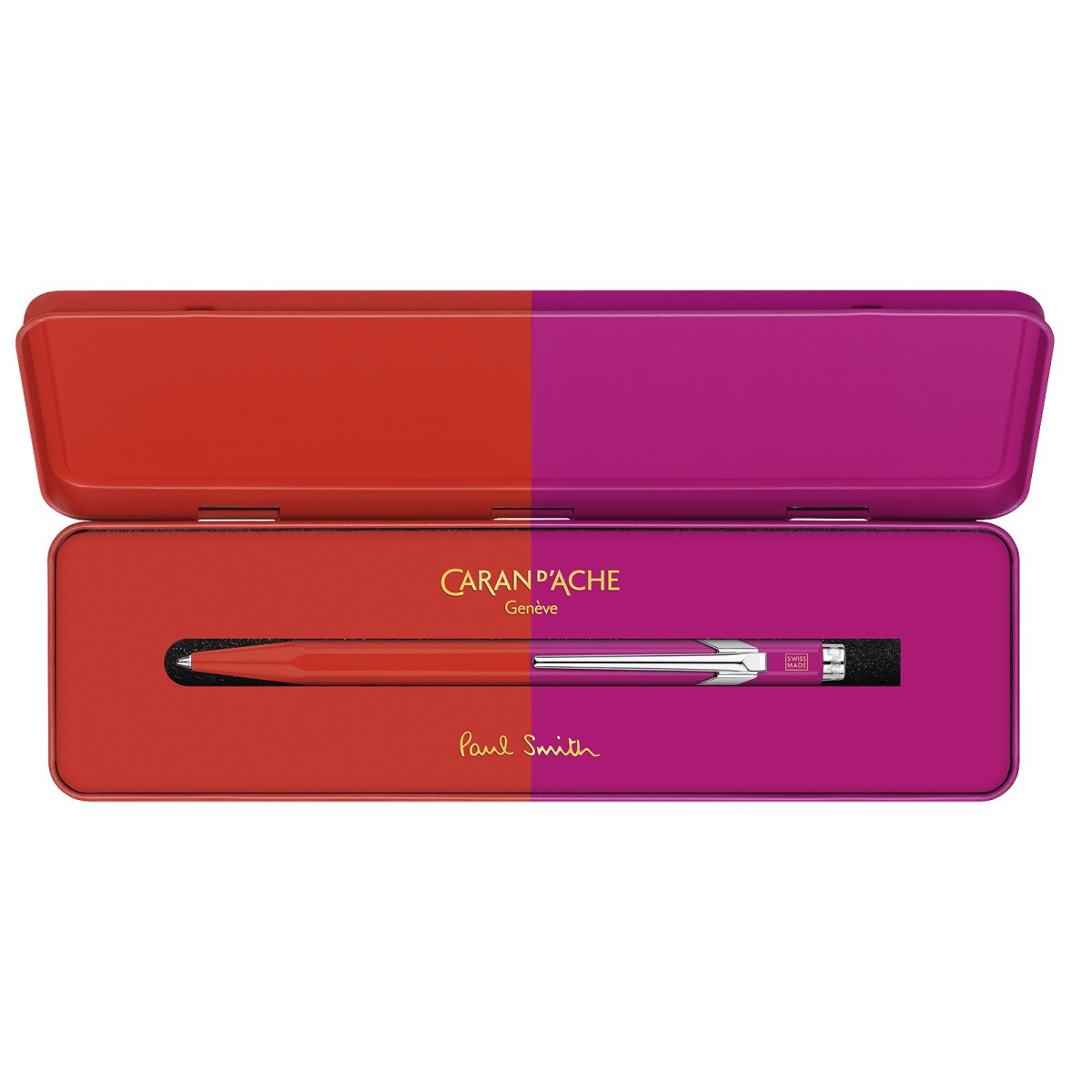 Caran d'Ache - 849 Paul Smith 2023 - Warm Red and Melrose - Penna a sfera