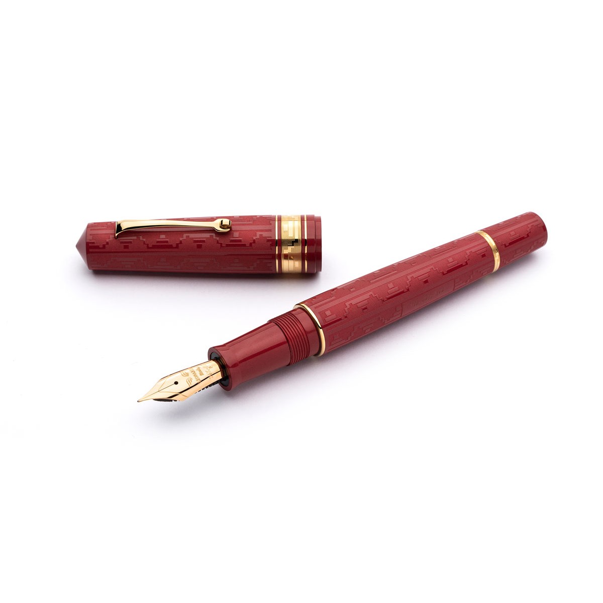 Leonardo Officina Italiana - Momento Zero Grande - Art Dèco 2021 - Carmine Red GT - Fountain pen