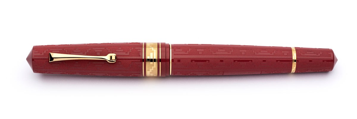 Leonardo Officina Italiana - Momento Zero Grande - Art Dèco 2021 - Carmine Red GT - Fountain pen