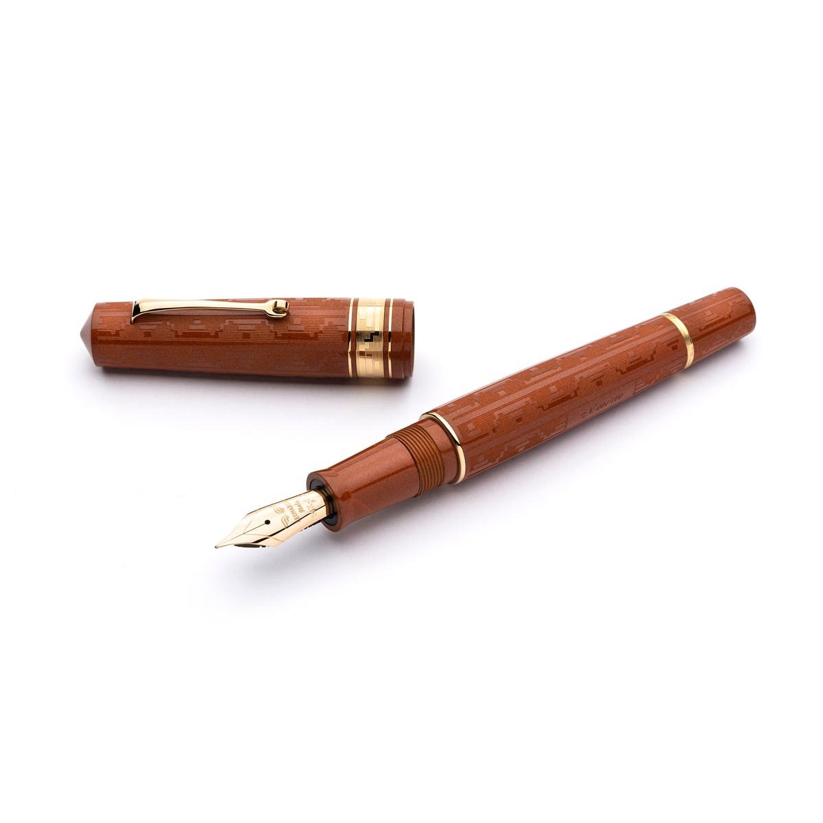 Leonardo Officina Italiana - Momento Zero Grande - Art Dèco 2021 - Terracotta GT - Fountain pen