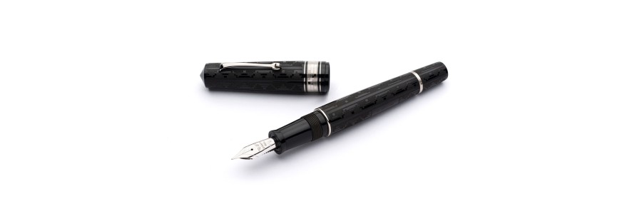 Leonardo Officina Italiana - Momento Zero Grande - Art Dèco 2021 - Black HT - Fountain pen