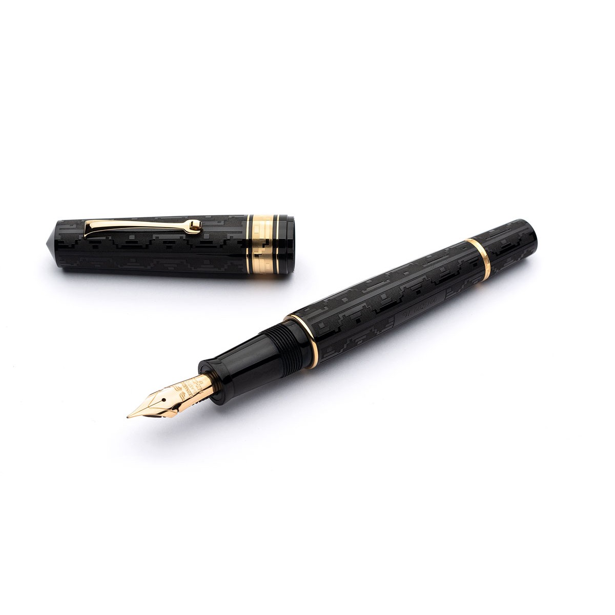 Leonardo Officina Italiana - Momento Zero Grande - Art Dèco 2021 - Black GT - Fountain pen