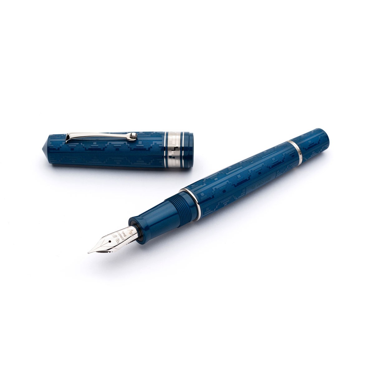 Leonardo Officina Italiana - Momento Zero Grande - Art Dèco 2021 - Blue HT - Fountain pen