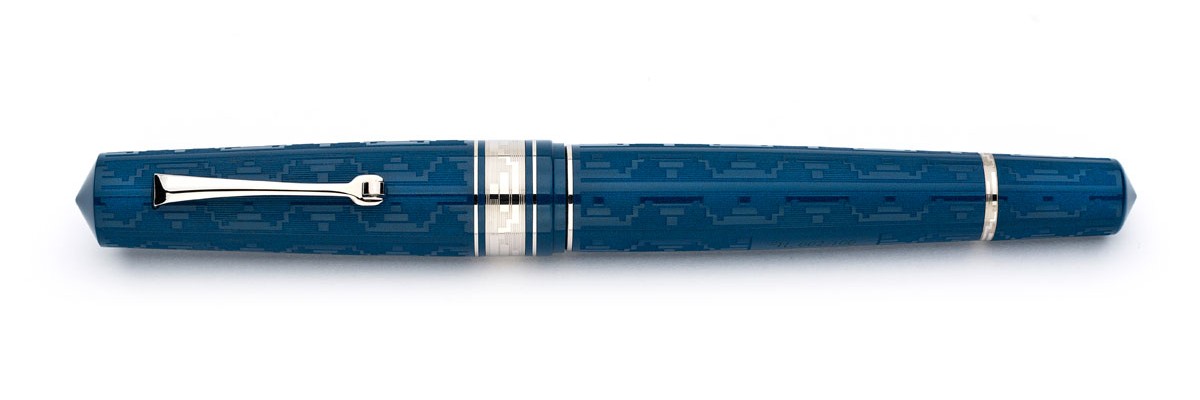 Leonardo Officina Italiana - Momento Zero Grande - Art Dèco 2021 - Blue HT - Fountain pen