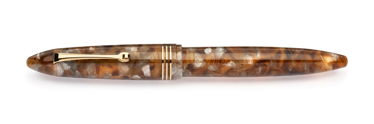 Leonardo Officina Italiana - Furore 2025 - Aque Ambrate GT - Stilografica - Pennino oro 14kt. (La Fenice)