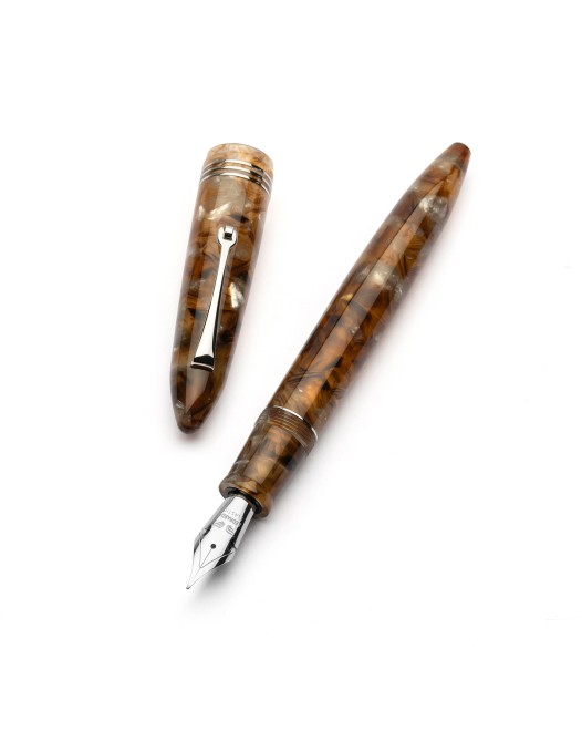 Leonardo Officina Italiana - Furore 2025 - Aque Ambrate ST - Stilografica - Pennino oro 14kt. (La Fenice)