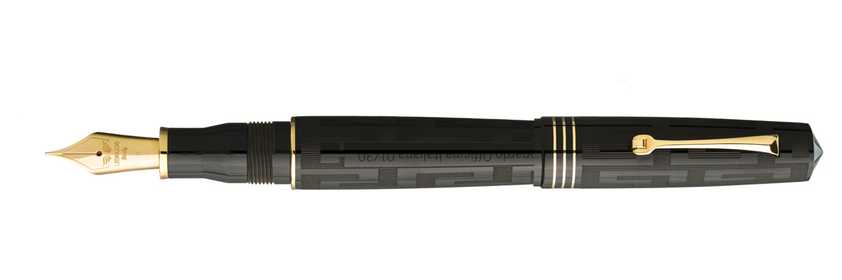 Leonardo Officina Italiana - Momento Zero Grande Art Dèco Black - Fountain pen - 14kt. Gold Nib