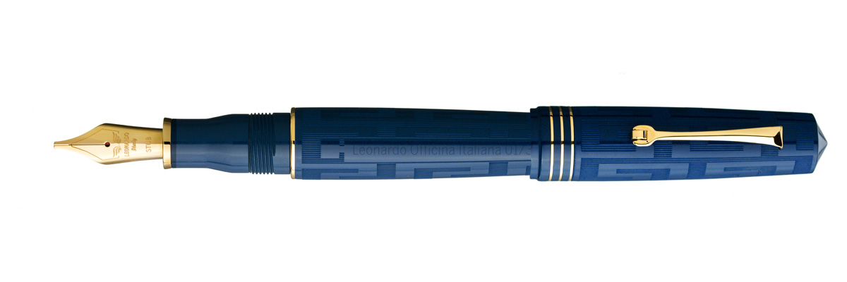 Leonardo Officina Italiana - Momento Zero Grande Art Dèco Cobalt Blue - Fountain pen - 14kt. Gold Nib