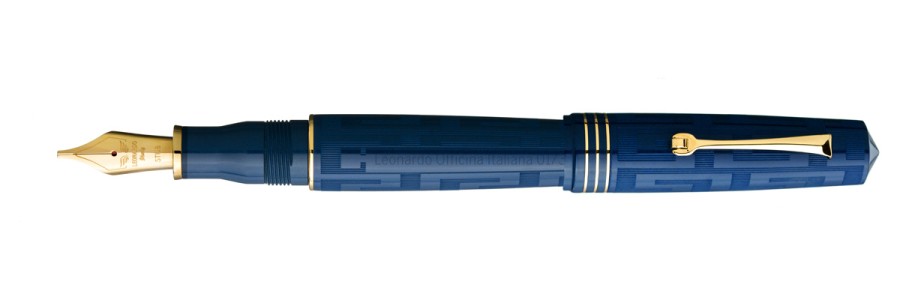 Leonardo Officina Italiana - Momento Zero Grande Art Dèco Blu Cobalto - Stilografica - Pennino in oro 14kt.