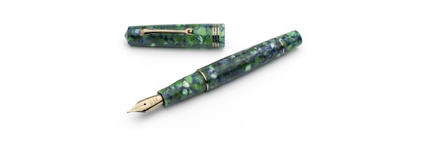 Leonardo Officina Italiana - Momento Zero resin - Green Blue GT - Fountain pen - Steel nib