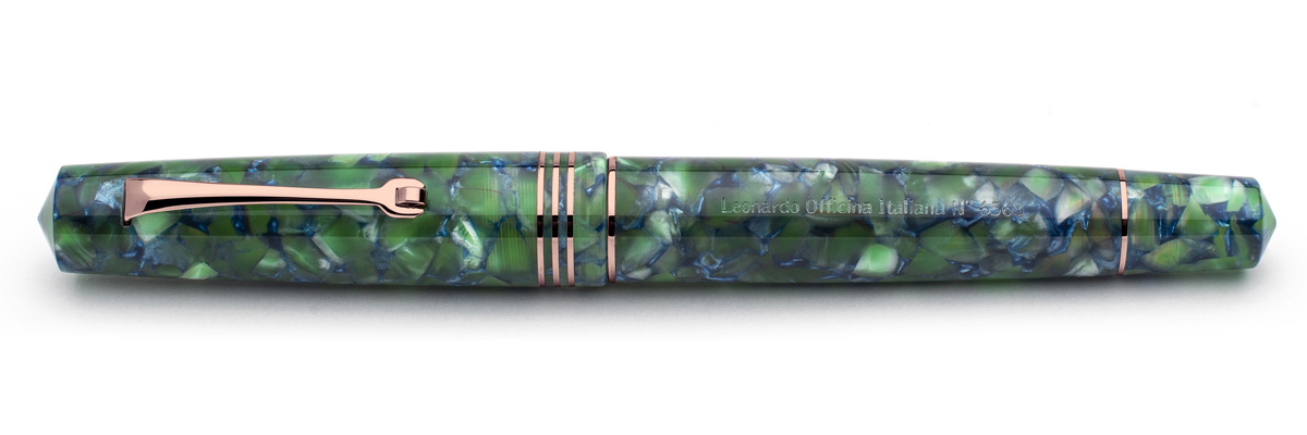 Leonardo Officina Italiana - Momento Zero resin - Green Blue RGT - Fountain pen - Steel nib