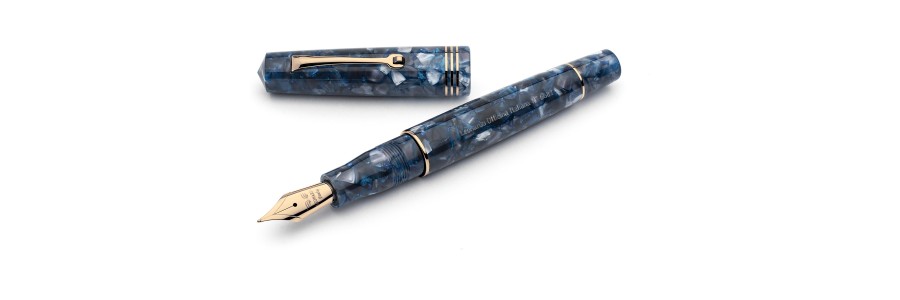 Leonardo Officina Italiana - Momento Zero resin - Blu Sorrento GT - Fountain pen - Gold nib