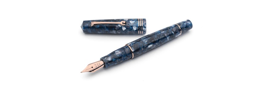 Leonardo Officina Italiana - Momento Zero resin - Blu Sorrento RGT - Fountain pen - Gold nib