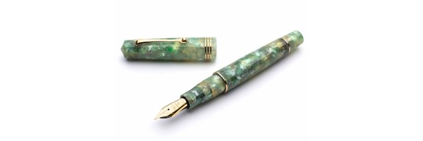 Leonardo Officina Italiana - Momento Zero resin - Green jade GT - Fountain pen - 14K Gold nib