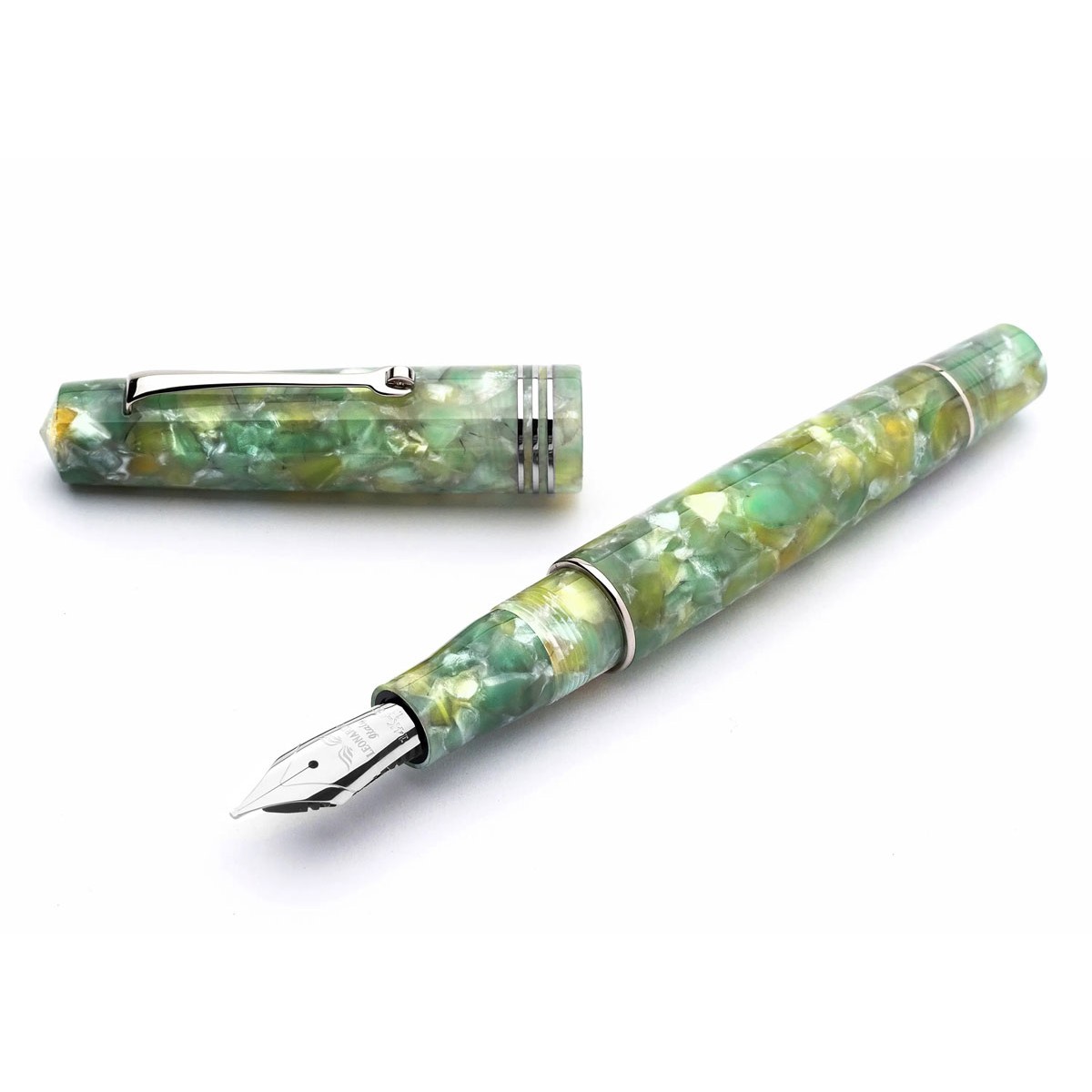 Leonardo Officina Italiana - Momento Zero resin - Green jade ST - Fountain pen - 14K Gold nib