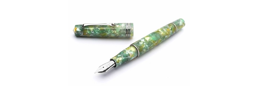 Leonardo Officina Italiana - Momento Zero resina - Green Jade ST - Stilografica - Pennino in Oro 14K