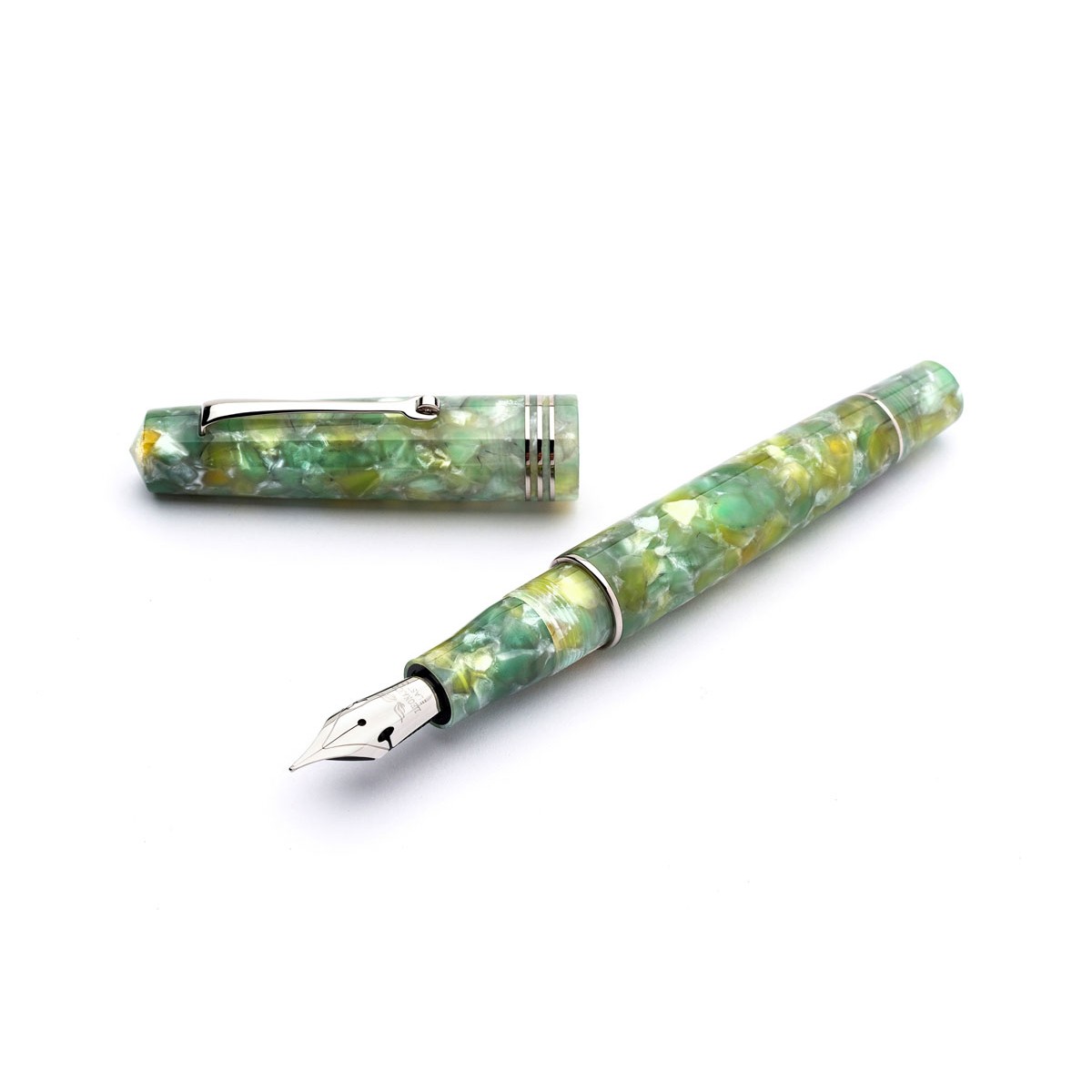 Leonardo Officina Italiana - Momento Zero resina - Green Jade ST - Stilografica - Pennino acciaio