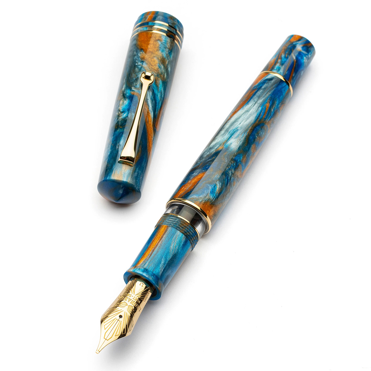 Leonardo Officina Italiana - MZG2.0 Ocean sunrise -14k #8 Gold nib - Yellow gold finishes