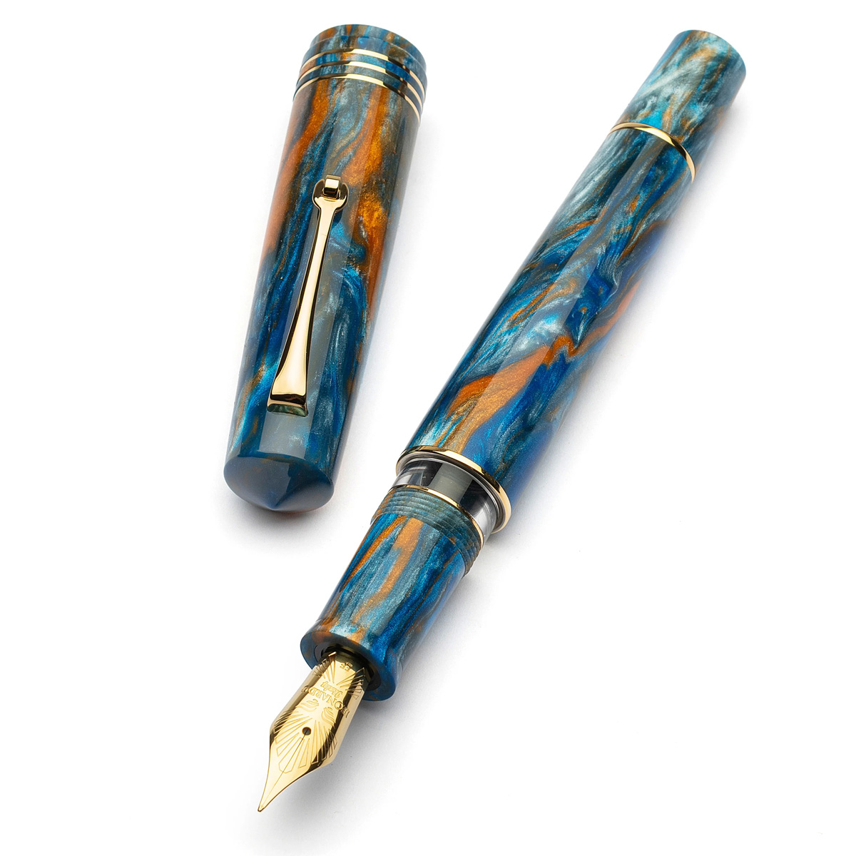 Leonardo Officina Italiana - MZG2.0 Ocean sunrise -#6 Steel nib - Yellow gold finishes