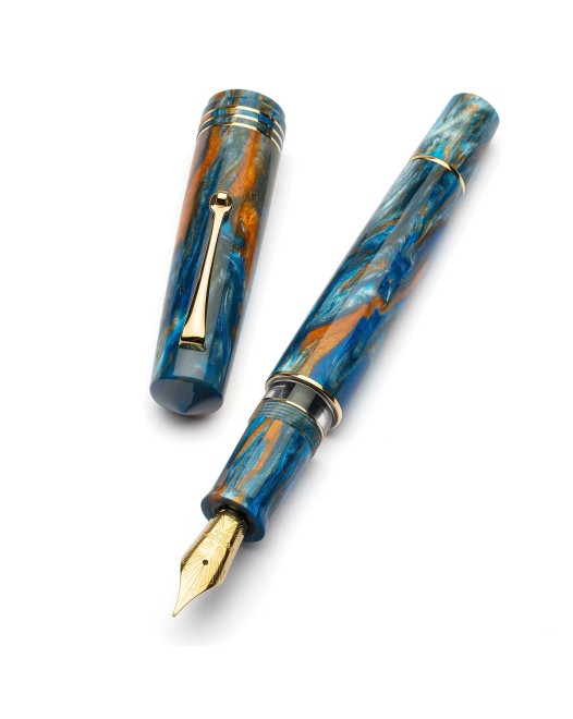 Leonardo Officina Italiana - MZG2.0 Ocean sunrise -#6 Steel nib - Yellow gold finishes