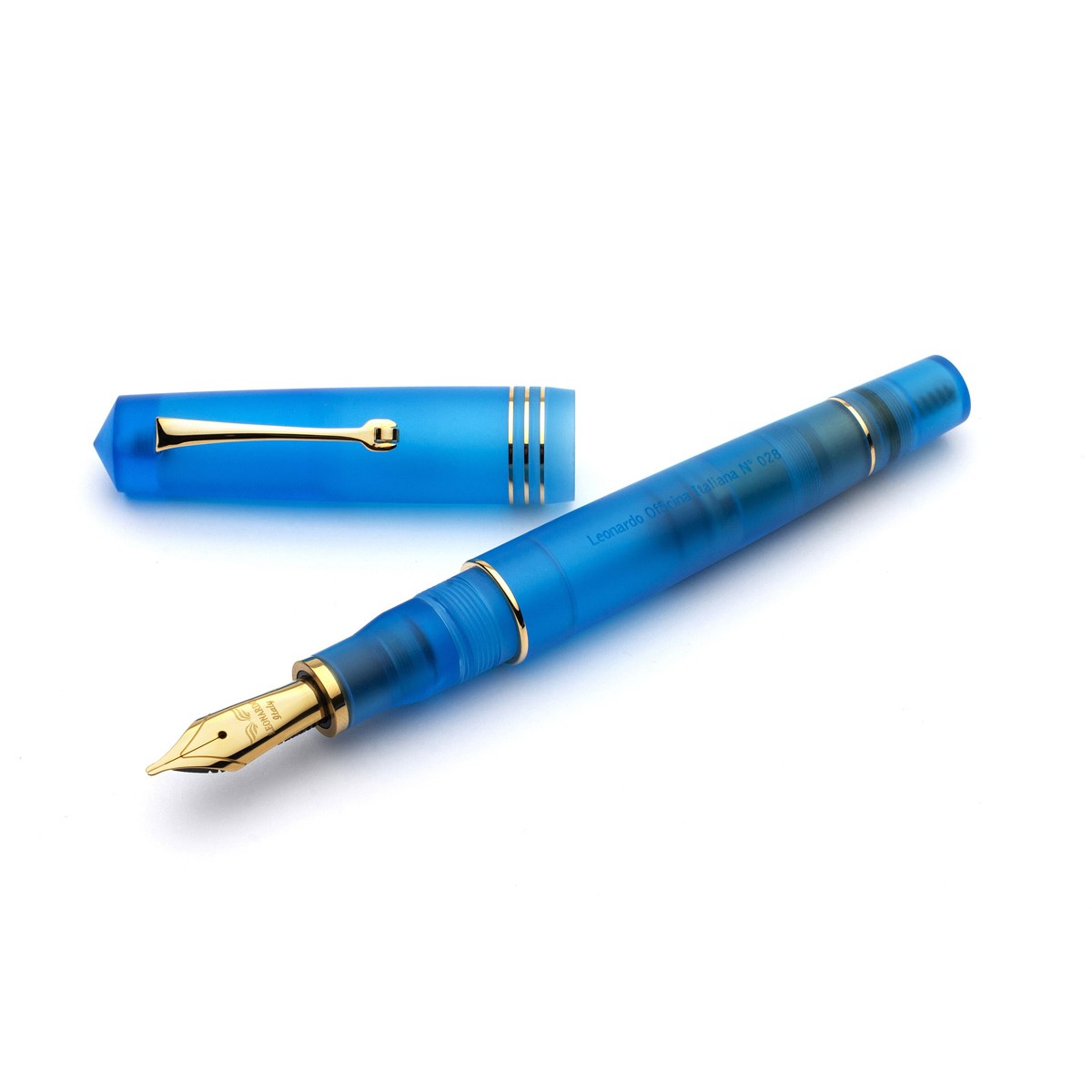 Leonardo Officina Italiana - Momento Zero Pura Gold Aqua Blue - Fountain pen - Gold plated nib