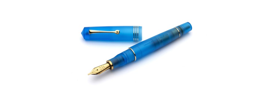 Leonardo Officina Italiana - Momento Zero Pura Gold Aqua Blue - Stilografica - Pennino dorato