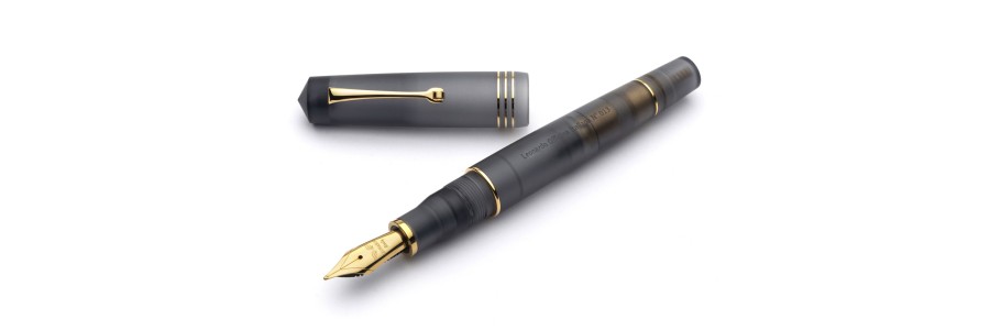 Leonardo Officina Italiana - Momento Zero Pura Gold Anthracite Grey - Fountain pen - 14kt. Gold nib