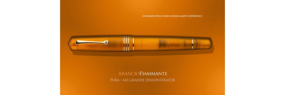 Leonardo Officina Italiana - Momento Zero Pura Gold Flame Orange - Stilografica - Pennino oro giallo