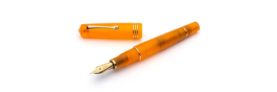 Leonardo Officina Italiana - Momento Zero Pura Gold Flame Orange - Fountain pen - 14kt. Gold nib