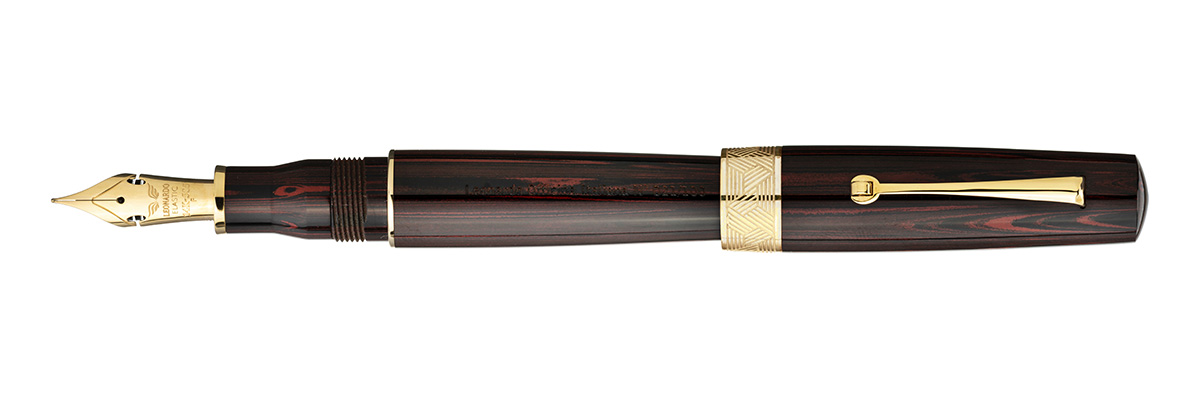 Leonardo Officina Italiana - Speranza - Red Ebonite Fountain pen - Gold Plated trims - Musical Nib