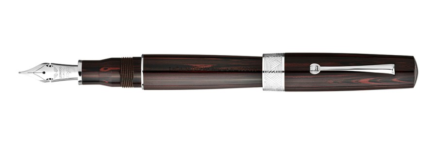 Leonardo Officina Italiana - Speranza - Red Ebonite Fountain pen - Rhodium Plated trims - Musical Nib