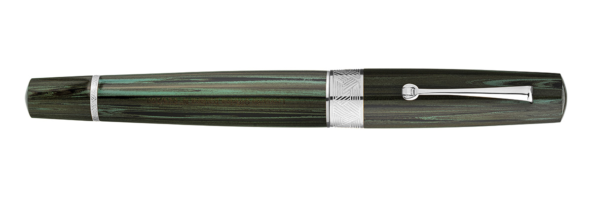 Leonardo Officina Italiana - Speranza - Green Ebonite Fountain pen - Rhodium Plated trims - Musical Nib