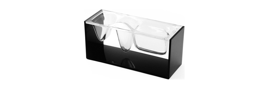Lexon - Crystal - Desktop organizer - Liquid Station - Black