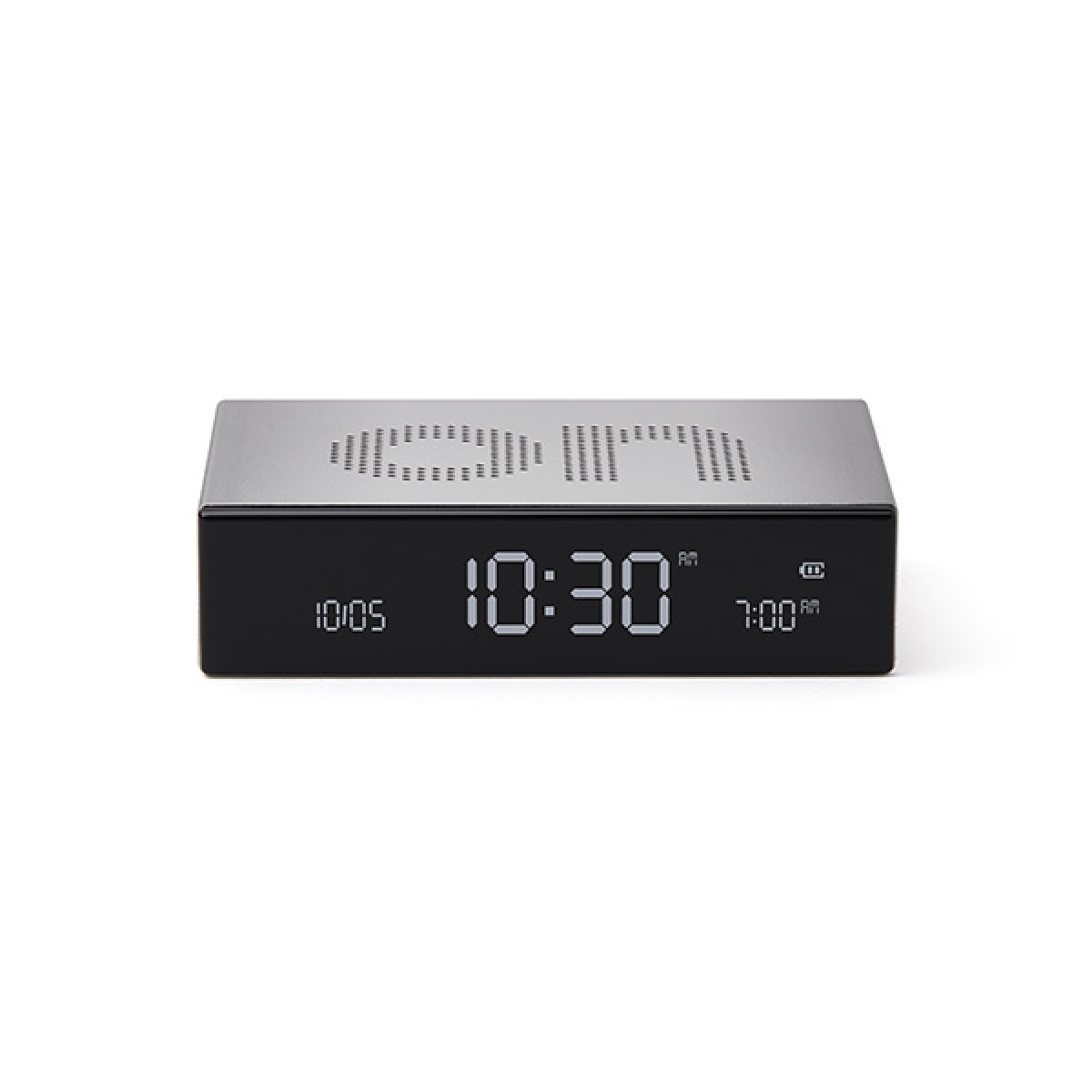 Lexon - Flip Premium - Reversible LCD alarm clock - Alu