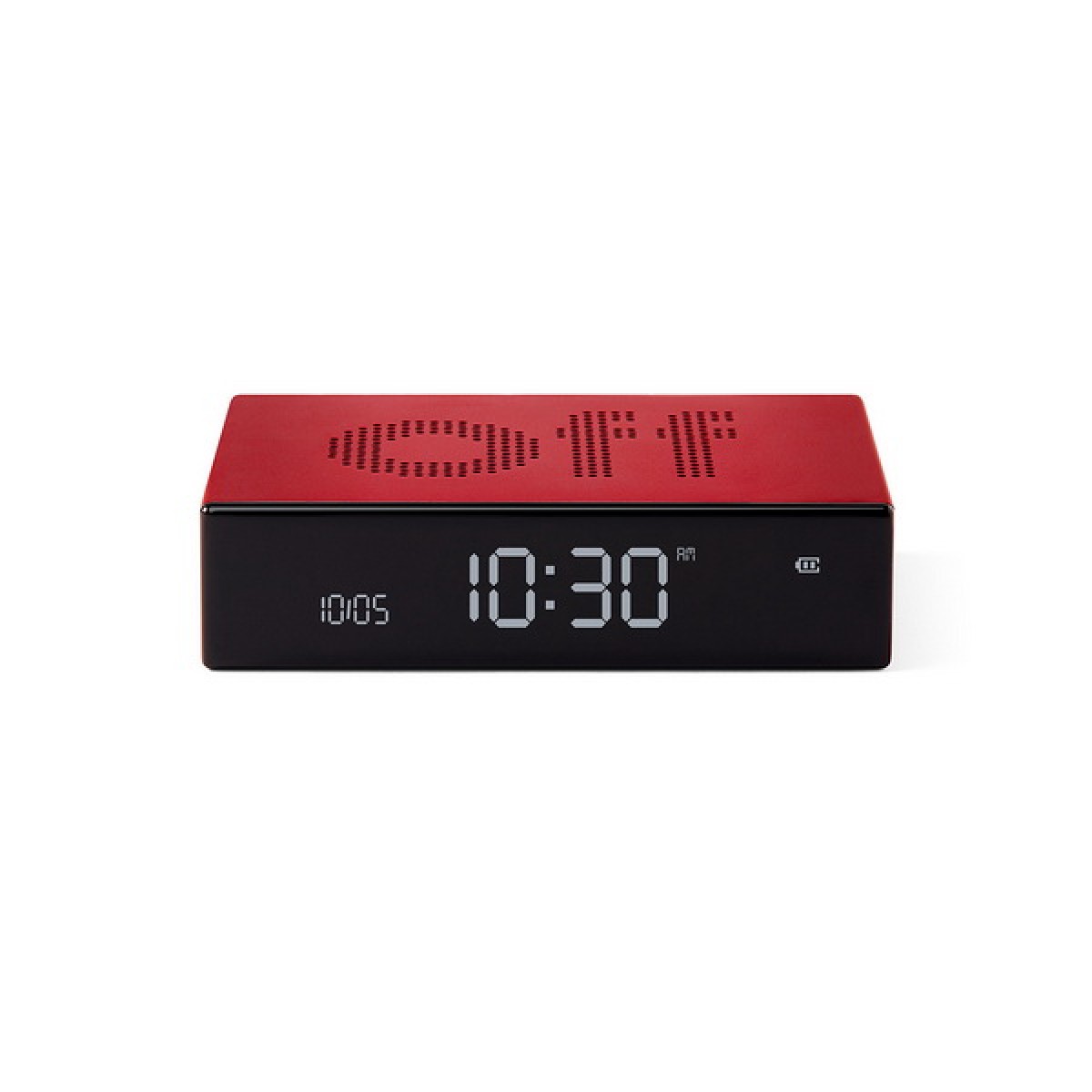 Lexon - Flip Premium - Reversible LCD alarm clock - Red