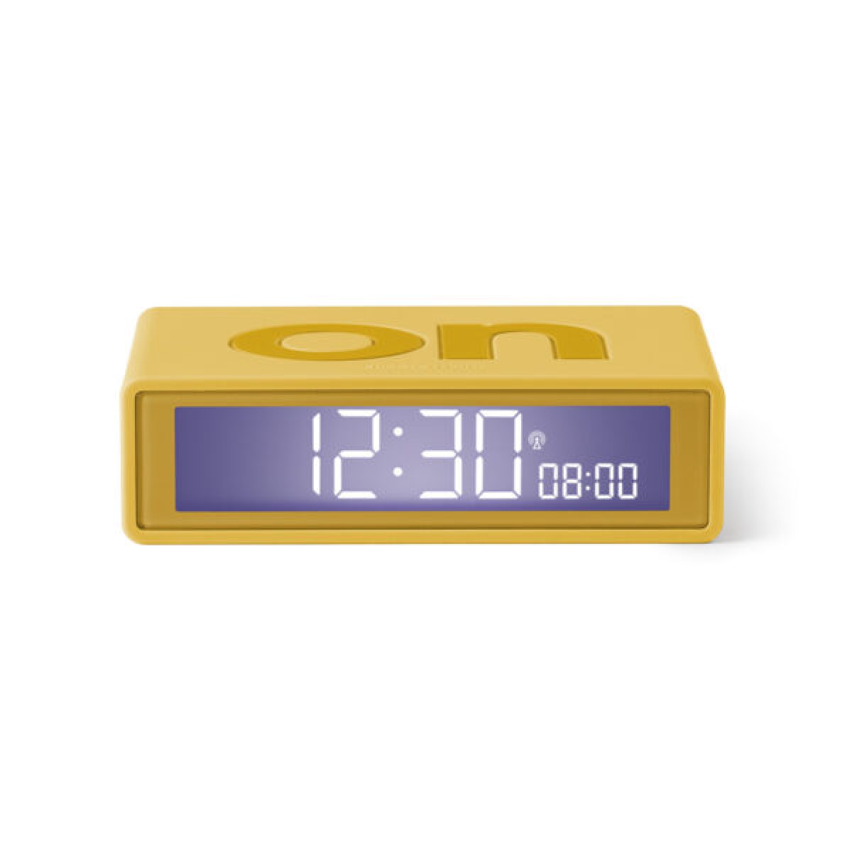 Lexon - Flip - Reversible LCD alarm clock - Rubber Yellow